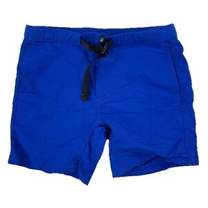 Topo Designs  Shorts Belt Blue Hiking Zipper Pocket USA Men's Large